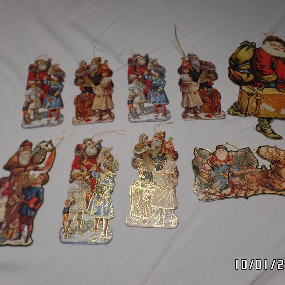 Vintage 1986 Merrimack? Ornaments 2 sided Hong Kong Outlined in Gold Old World - Picture 3 of 16